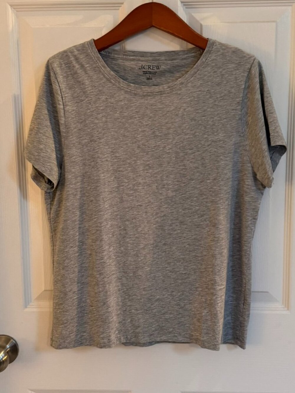 J Crew Grey Cotton Crew Neck Short Sleeve Slim Fit T-Shirt Size Large
